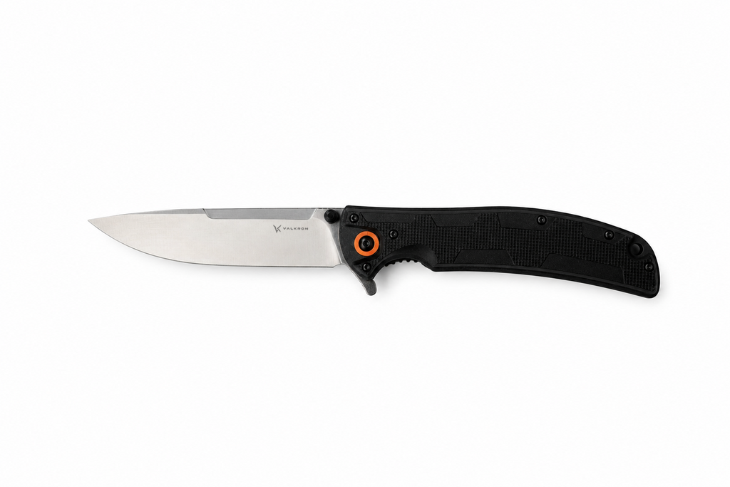 Strikeline folding knife open side view by VALKRON