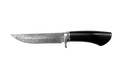 Ridgewalker Damascus hunting knife with black handle by VALKRON