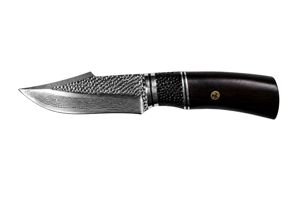Ironwood Damascus fixed blade hunting knife by VALKRON
