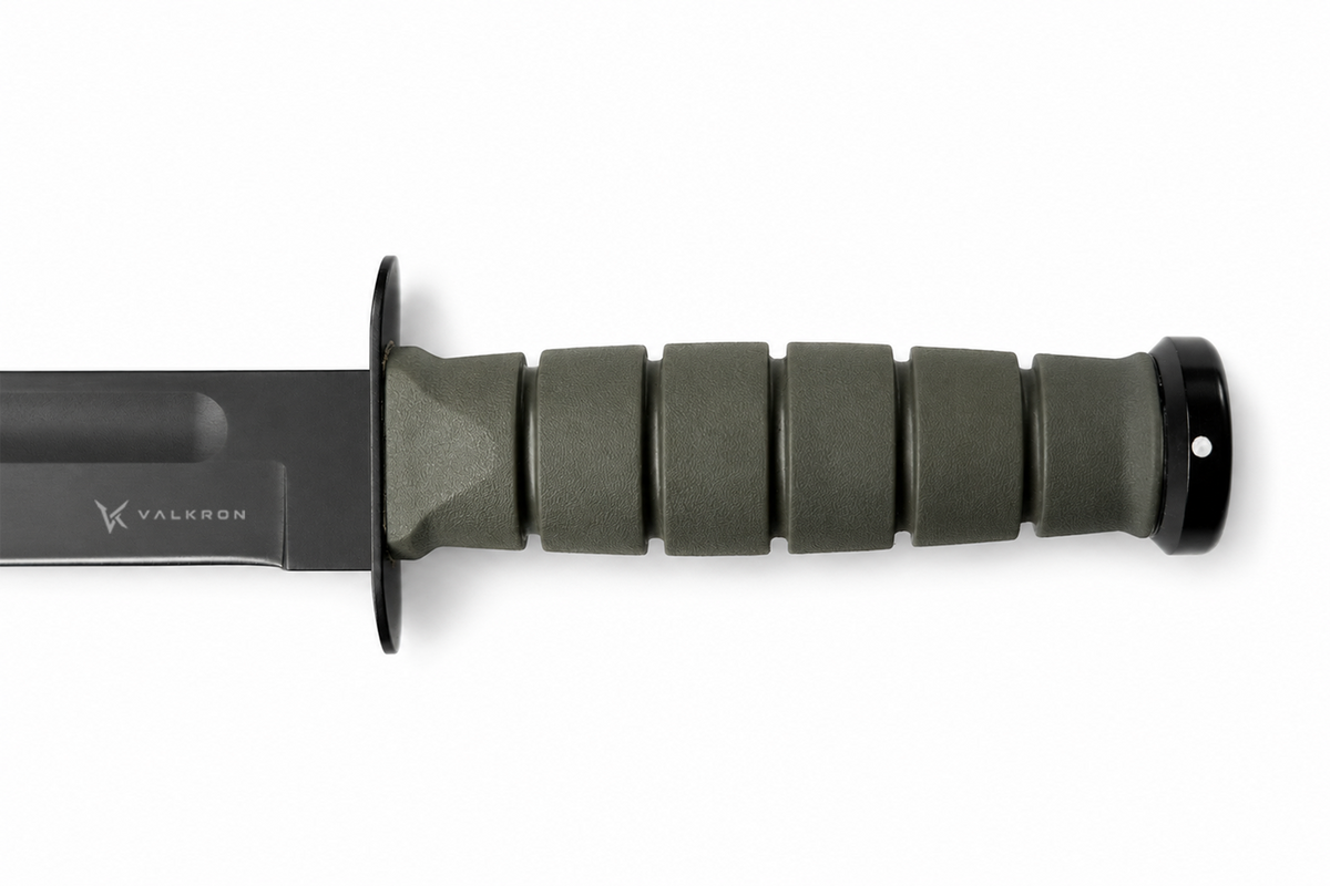 Field Sentinel fixed blade knife green handle detail
