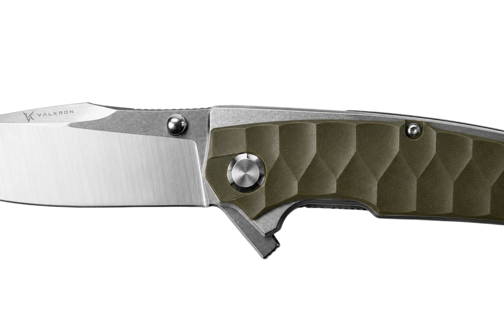 Trailwarden outdoor folding knife blade and handle detail