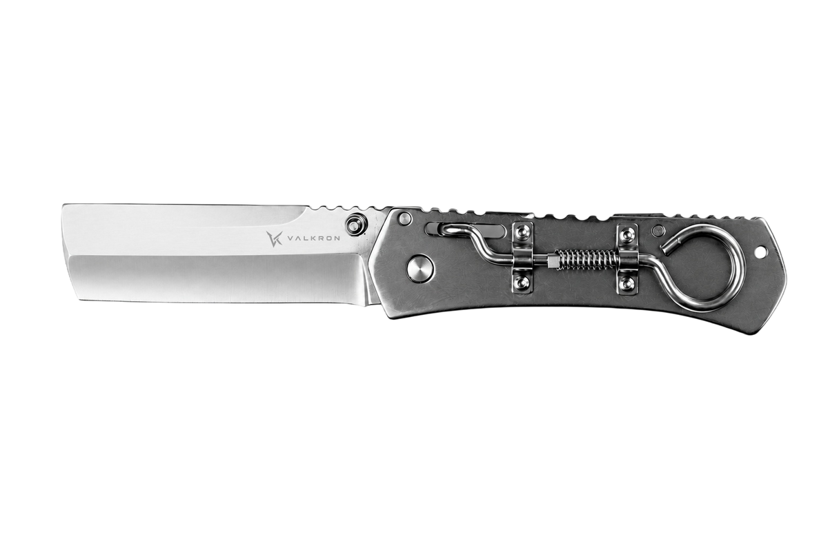 Slate compact EDC folding knife open view by VALKRON