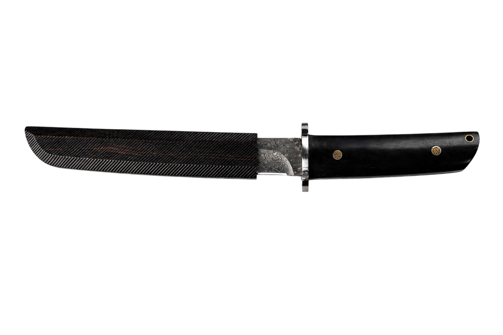 Blackthorn Damascus fixed blade knife side view