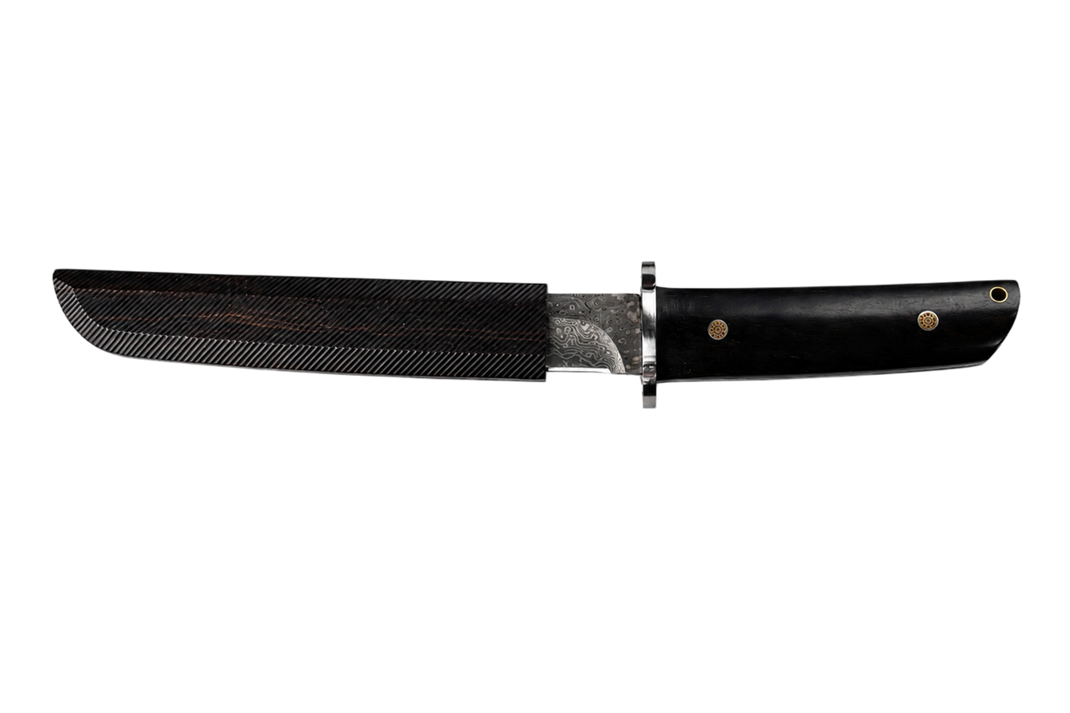 Blackthorn Damascus fixed blade knife side view