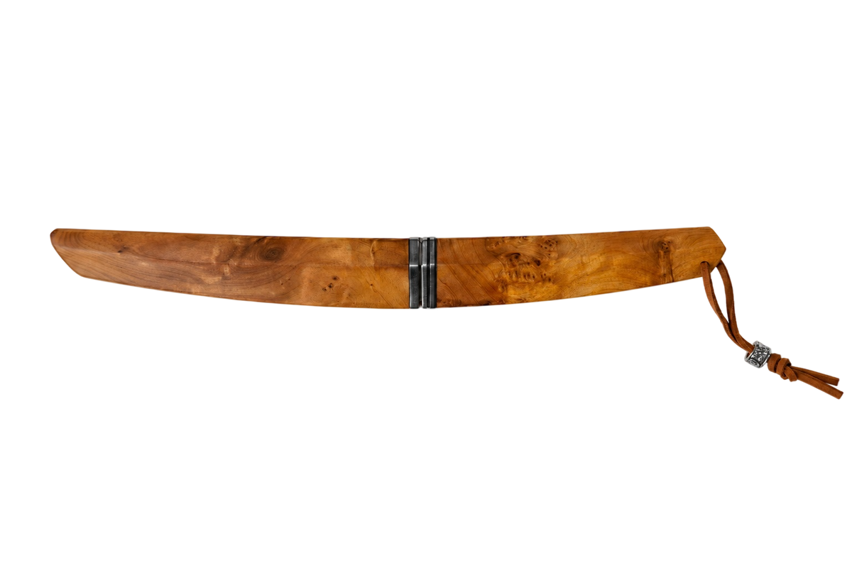 Aurora Damascus fixed blade knife Sheath View