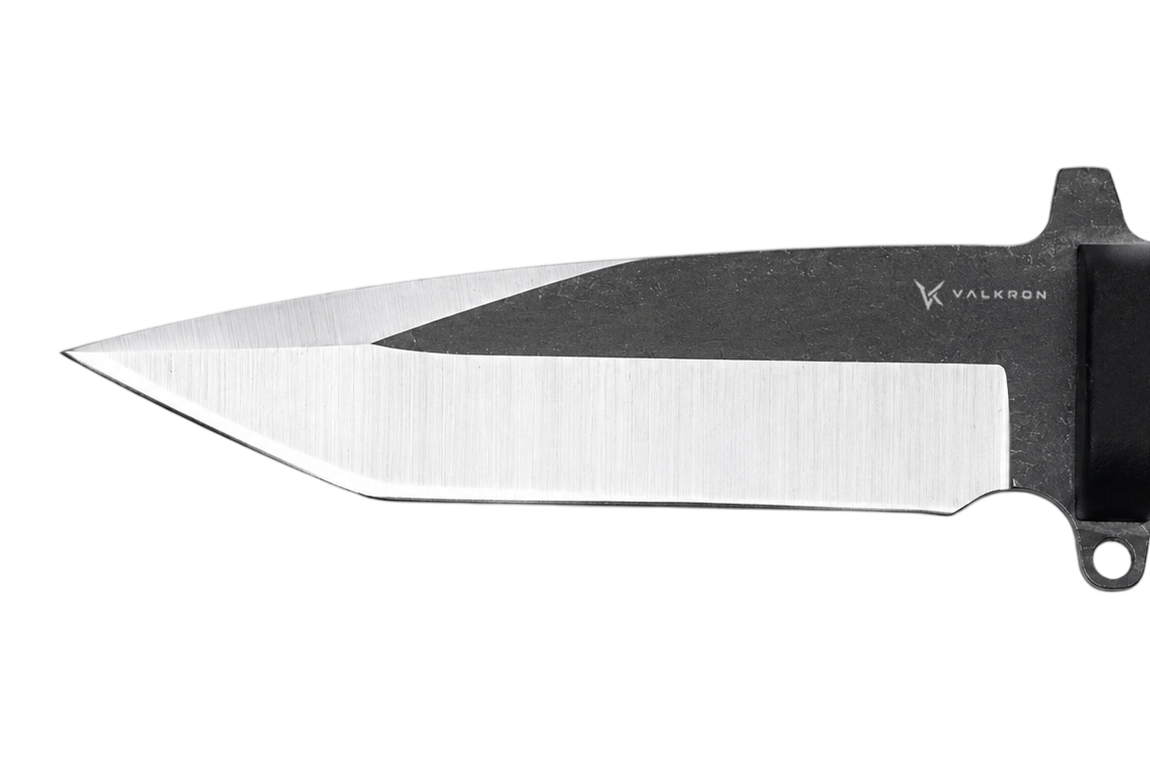 Raven tanto fixed blade knife with black sheath