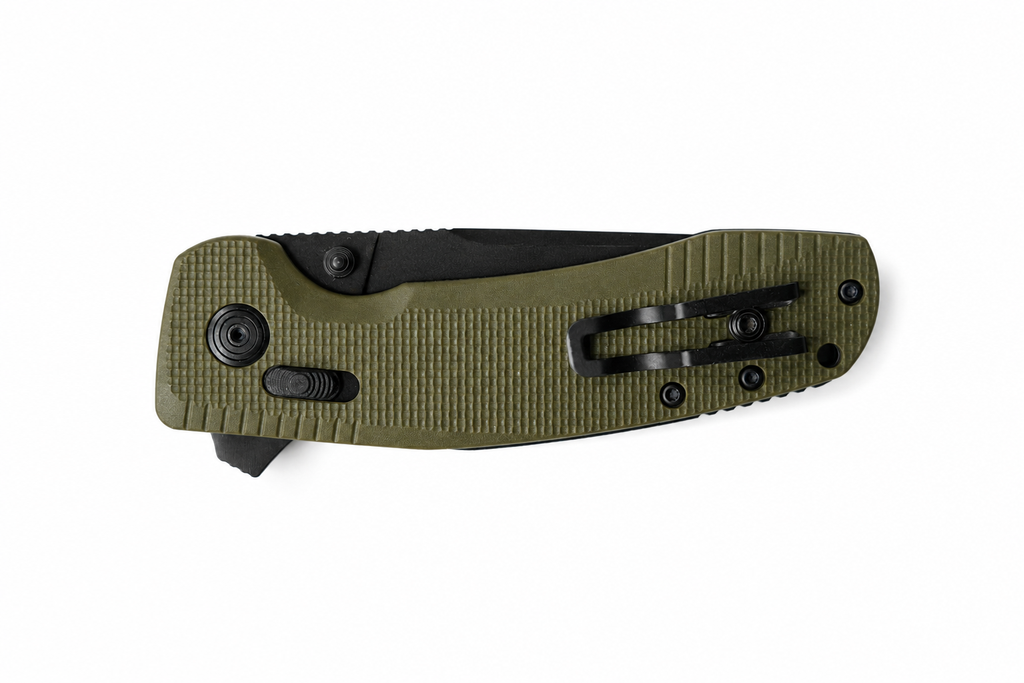 Ridgeguard folding knife closed rear view with pocket clip