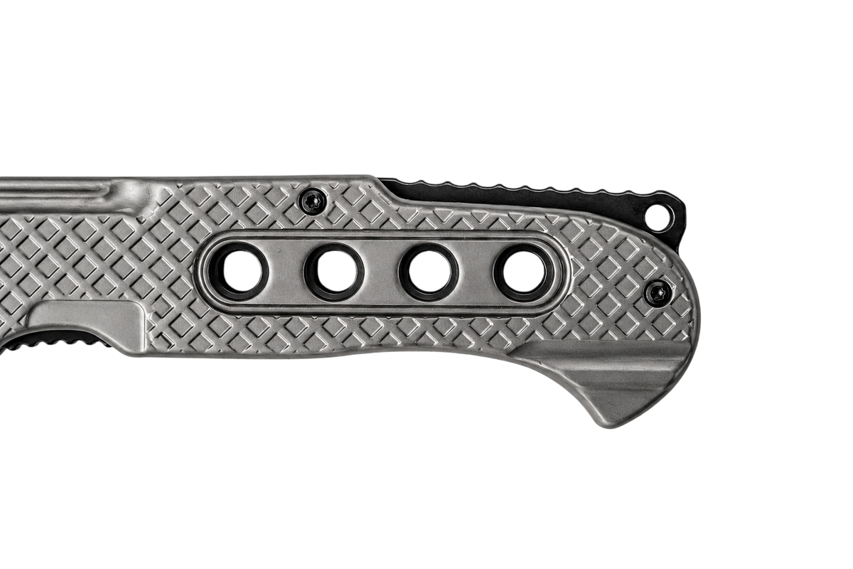 Warcleaver folding pocket knife handle detail
